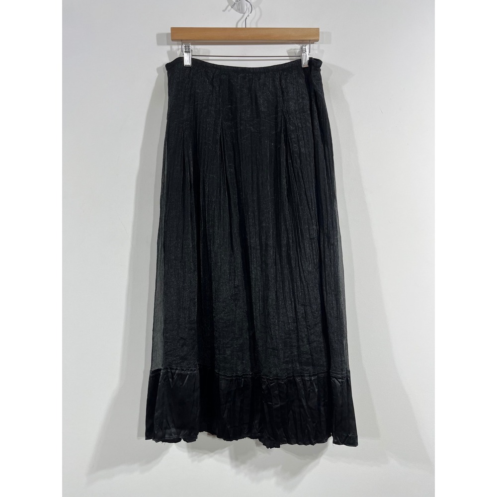 JohnPaulRichard VTG 90s Renfair Metallic Pleated Mesh Maxi Skirt Steampunk Boho